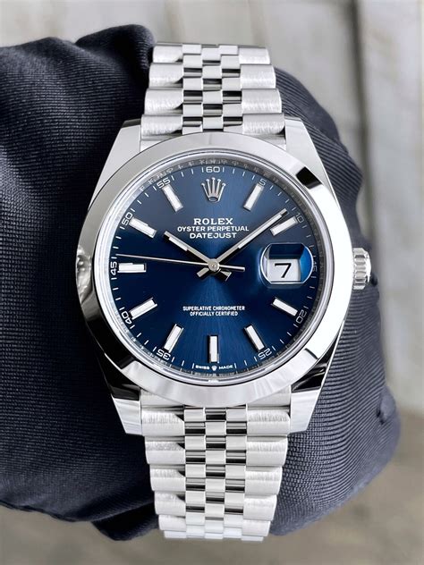 rolex oyster perpetual datejust blue dial gold and silver|2022 rolex datejust 41mm.